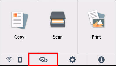 Tap the Link icon on the printer's touch screen.